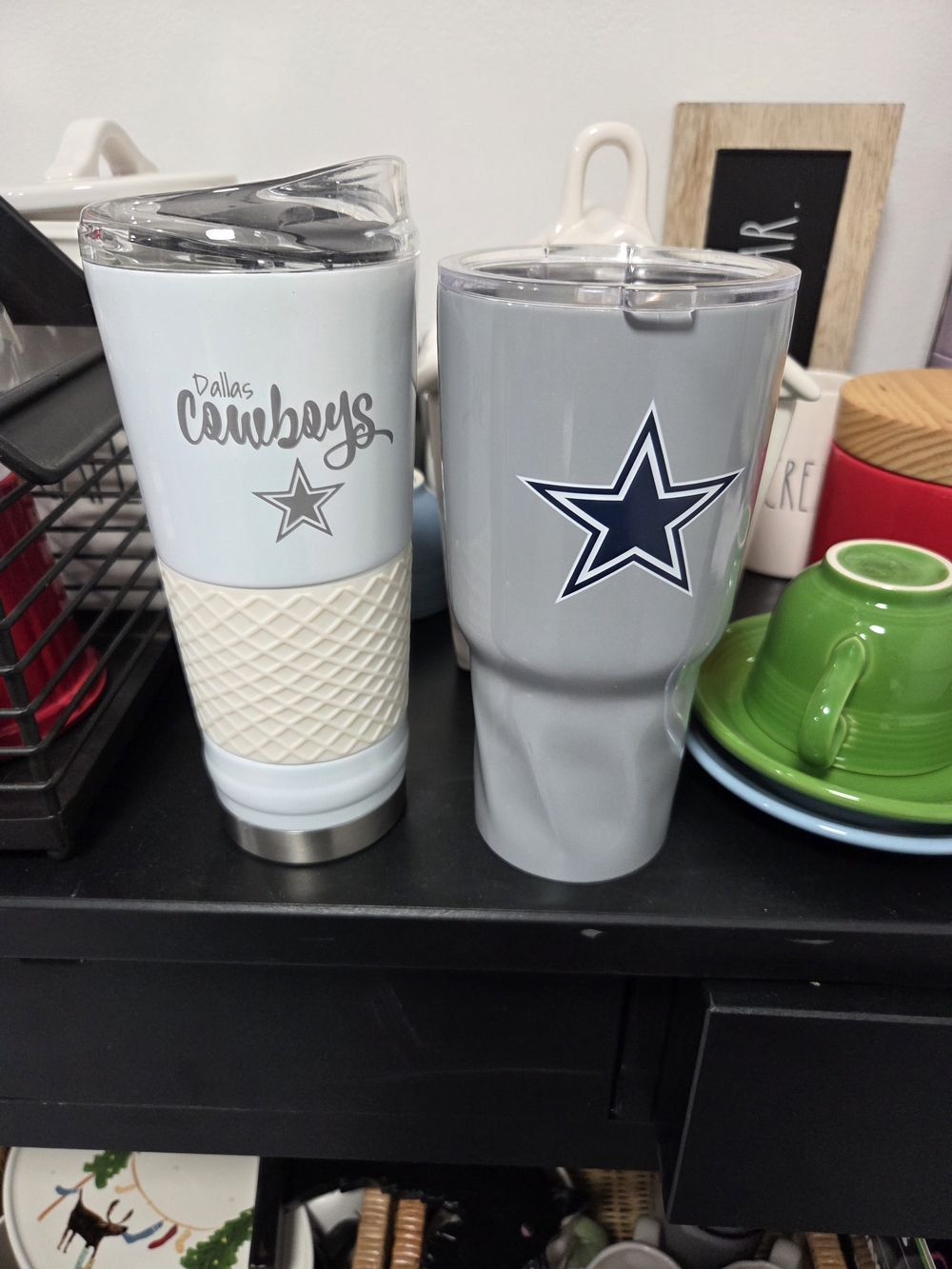 NFL Dallas Cowboys Gray and White Travel Tumblers - Team Logo